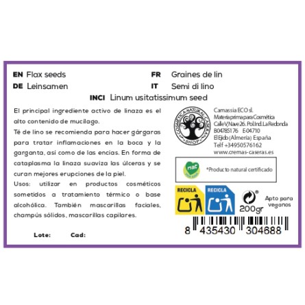 Semillas de lino (Linaza)