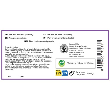 Annatto en polvo (achiote)