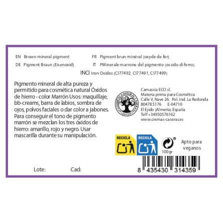 Pigmento mineral en polvo marrón