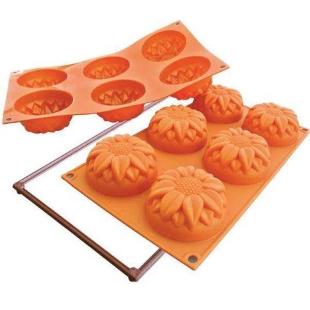 Molde de silicona 6 girasoles