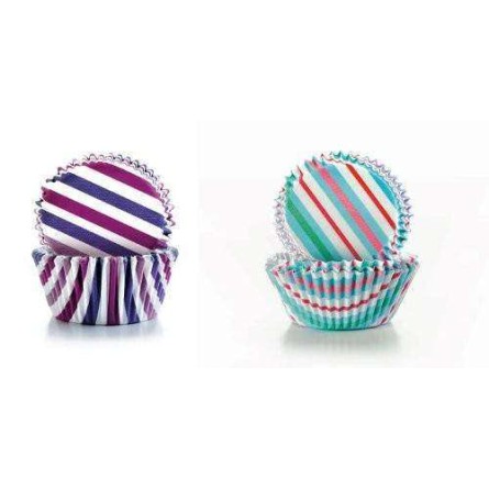 Cápsulas para cupcakes y bombas de baño (100 uds) - Rayas