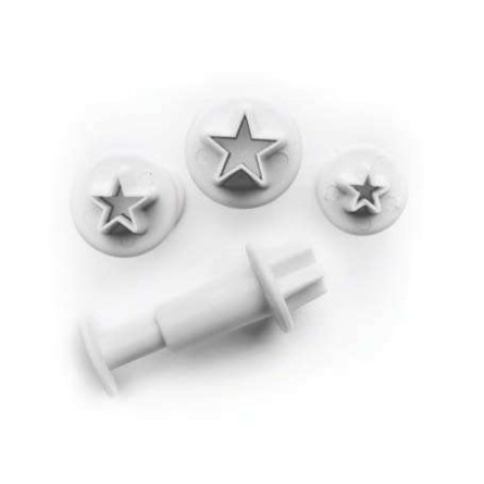 Set de 3 cortadores con expulsor "estrella"