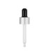 Pipeta cuentagotas negra-plata para botellas de vidrio 10ml con rosca de 18mm 