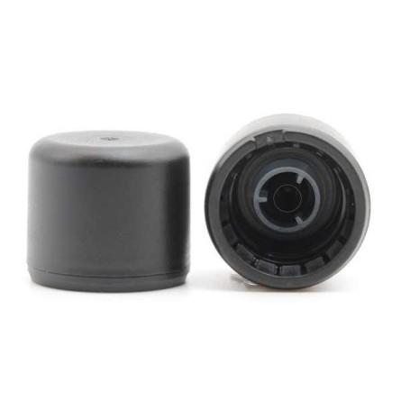 Tapón negro con vertedor y precinto