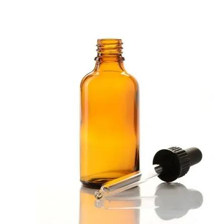 Botella vidrio ámbar 50 ml con pipeta cuentagotas