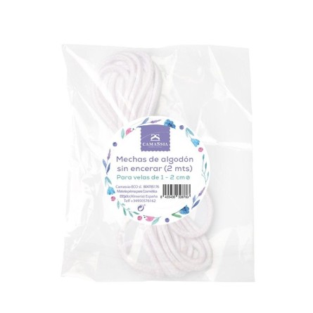 Mecha de algodón sin encerar para velas