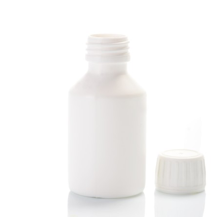 Botella HDPE con tapón blanco 100 ml
