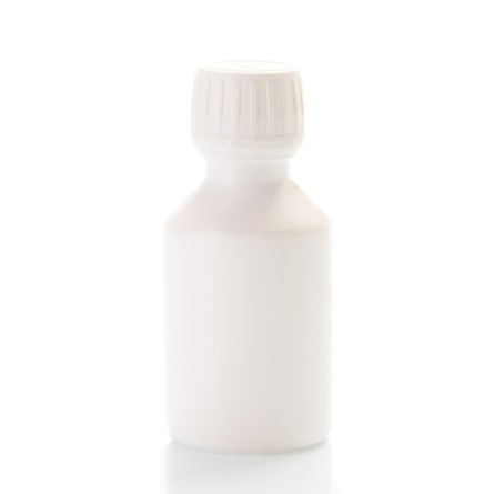 Botella HDPE con tapón blanco