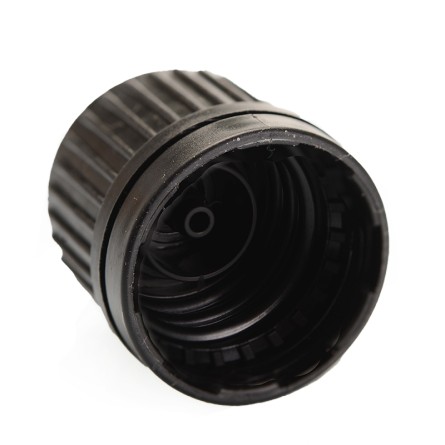 Tapón negro con precinto DIN18