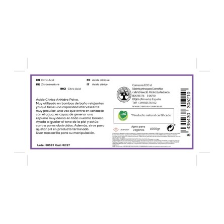Ácido cítrico en polvo