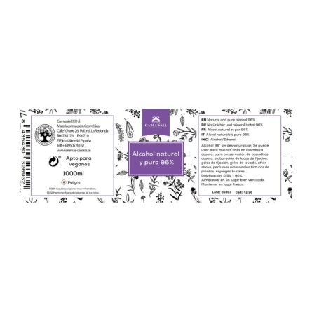 Alcohol natural y puro 96%