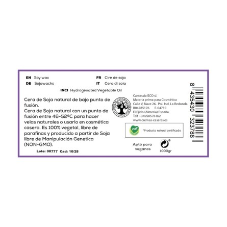 Cera de soja - bajo punto de fusión