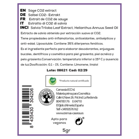 Extracto CO2 de salvia (sin propilen glicol)
