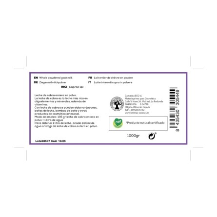 Leche de cabra entera en polvo