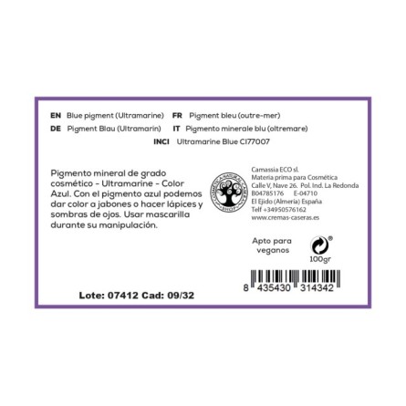 Pigmento mineral en polvo Azul (Ultramar)