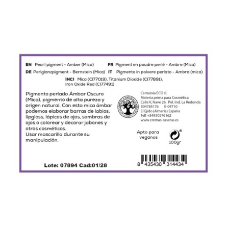 Pigmento perlado en polvo - Ámbar (Mica)