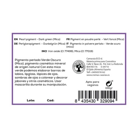 Pigmento perlado en polvo - Verde oscuro (Mica)