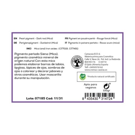 Pigmento perlado en polvo Siena (Mica)